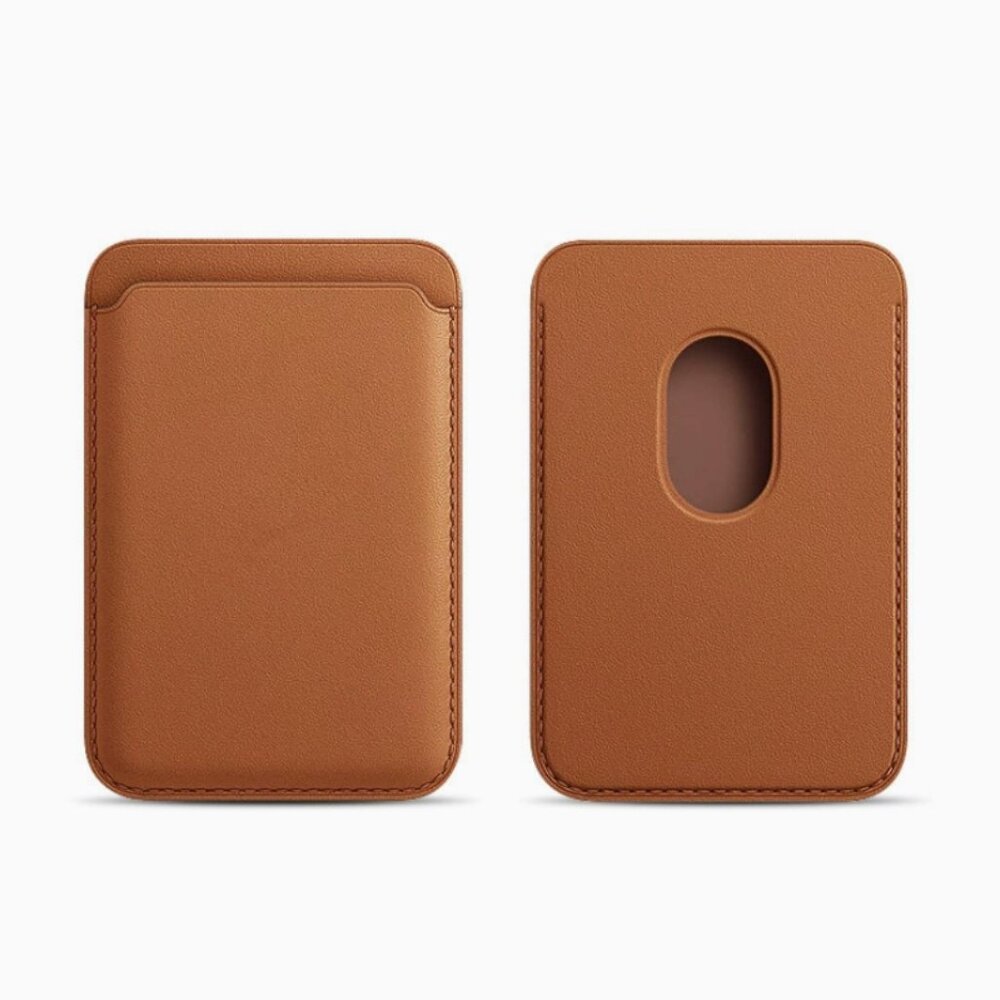 Strong Magnetic MagSafe PU Leather Wallet Card Holder for iPhone  Deep Chestnut